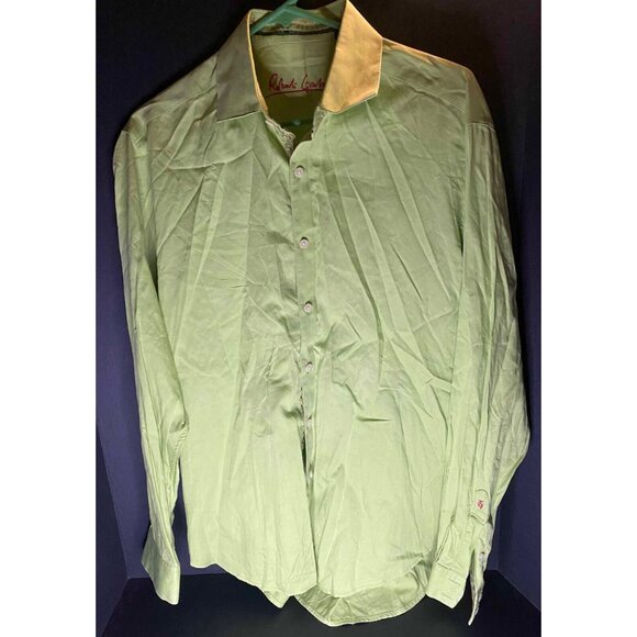 Robert Graham Mens M Green Long Sleeve Button Up Casual Shirt Preppy - Picture 2 of 7